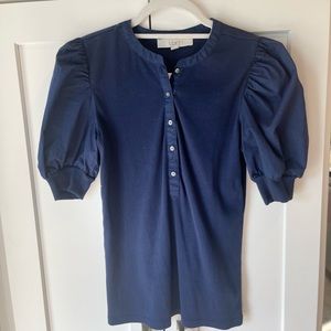 Navy Loft top with Puff sleeves XS